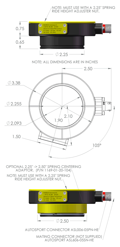Coilover Load Cell Dimensions